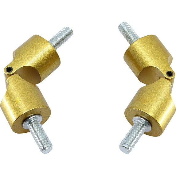 MERIVILLE Hinged Elbow Connector - Designed for Bay Window Curtain Rods or Corner Drapery Rods up to 3/4" Diameter, Royal Gold Finish, 2 Pcs
