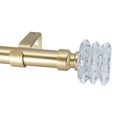 thumbnail image 1 of MERIVILLE Lione 1-Inch Diameter Single Window Treatment Curtain Rod, Crystal Finial (48"-84", Royal Gold), 1 of 5