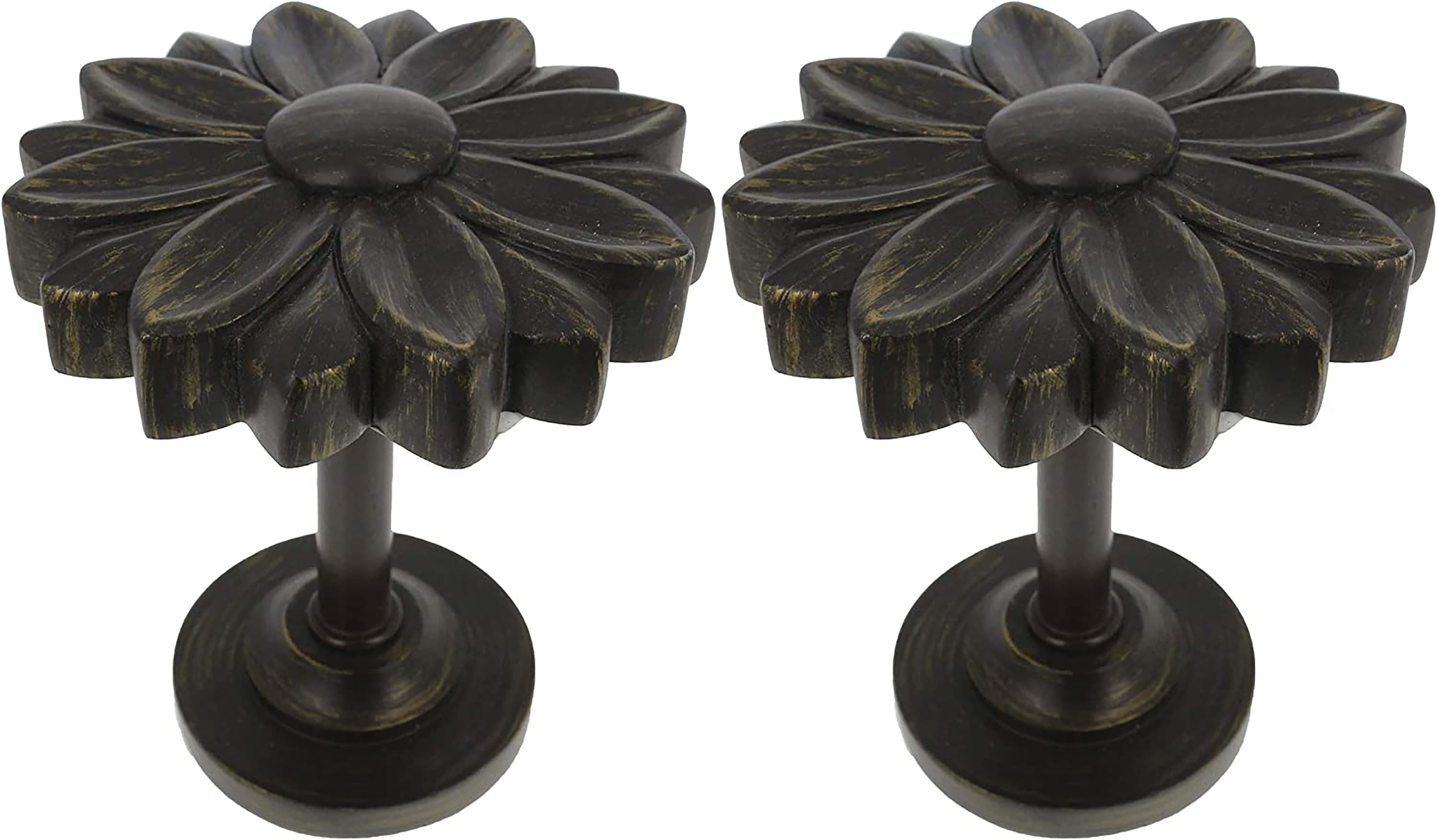 Blossom Bronze Finish Metal and Resin Curtain Holdbacks