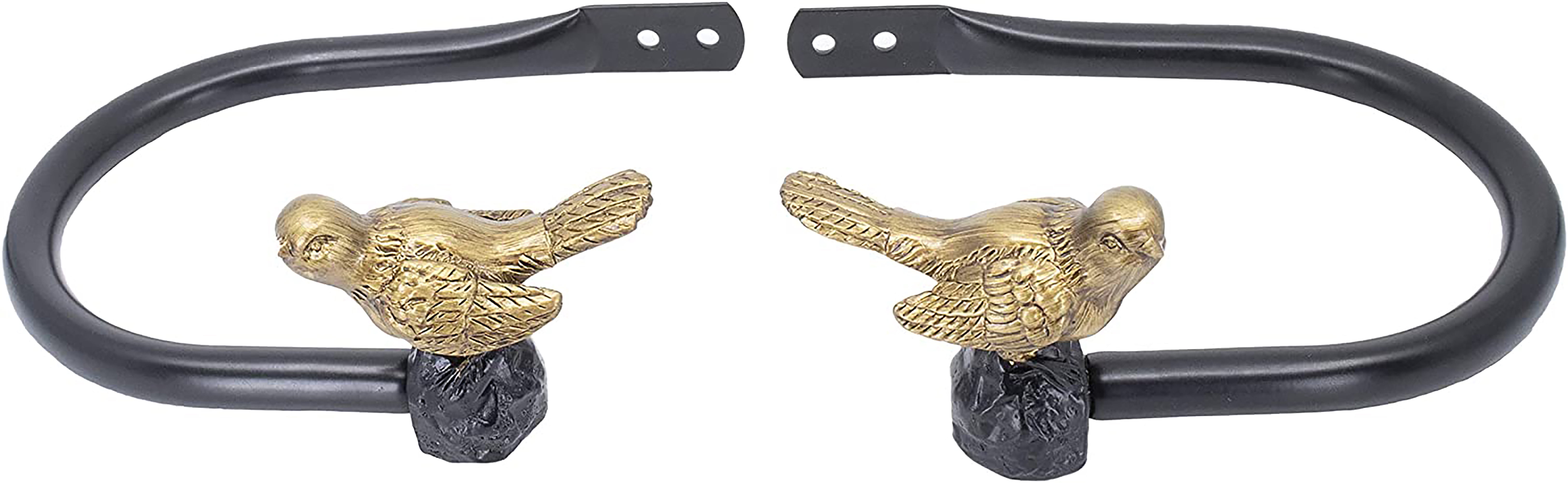 Renaissance Gold Bird Finial Curtain Holdbacks, Set of 2