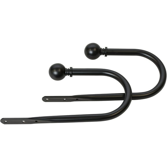 MERIVILLE Set of 2 Decorative Black Ball End Window Curtain Holdbacks for Draperies