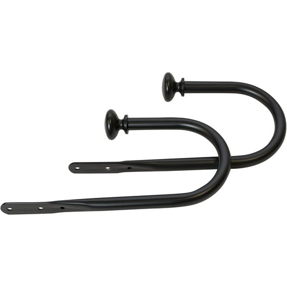 MERIVILLE Set of 2 Decorative Black Prima Window Curtain Holdbacks for Draperies