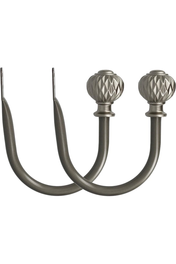 Set of 2 Decorative Castani Window Curtain Holdbacks for Draperies, Gunmetal