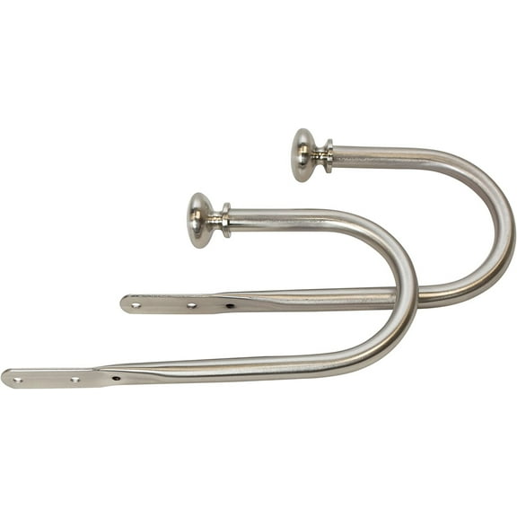 MERIVILLE Set of 2 Decorative Satin Nickel Prima Window Curtain Holdbacks for Draperies
