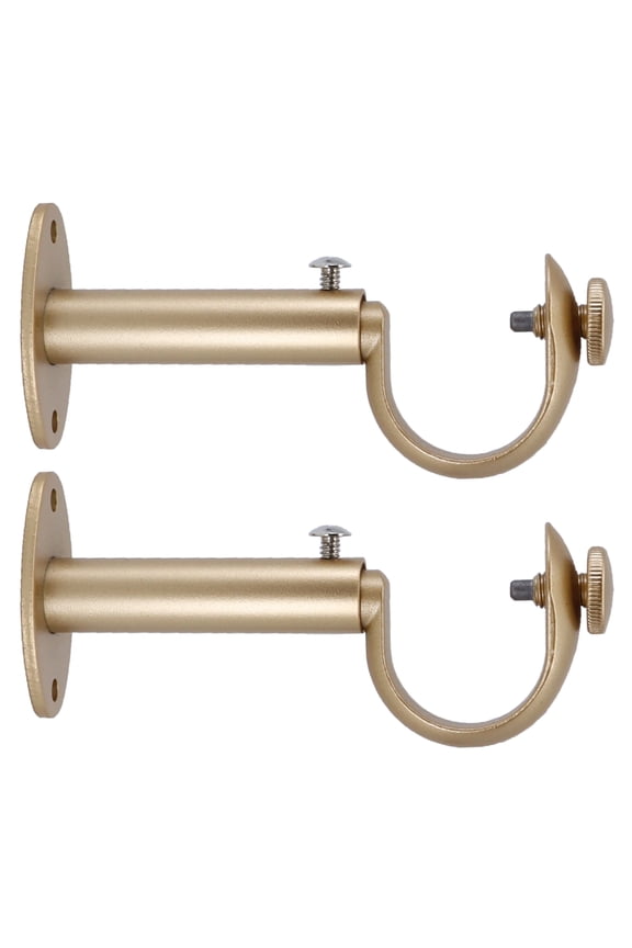 Adjustable Curtain Rod Brackets, Set of 2, Fits 1.25-Inch Drapery Rods, Gold