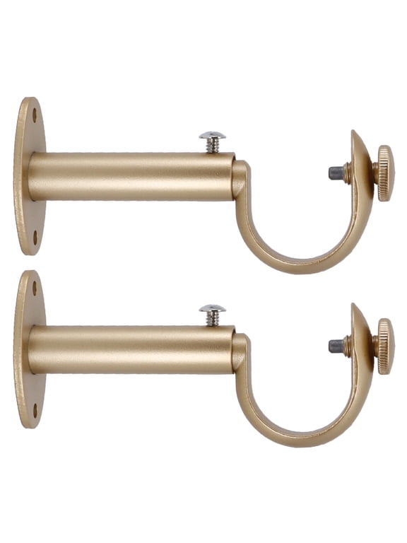 Adjustable Curtain Rod Brackets, Set of 2, Fits 1.25-Inch Drapery Rods, Gold