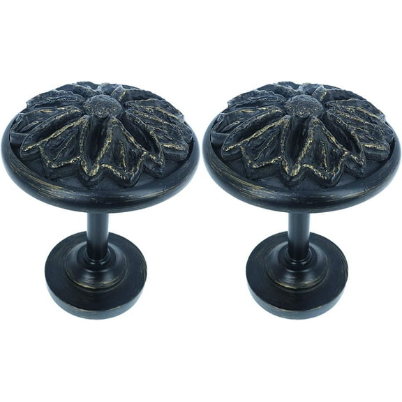 MERIVILLE Set of 2 Petal Window Drapery Medallion Holdbacks, Curtain Tiebacks, Wall Hook, Tassel Holder, Burnt Gold