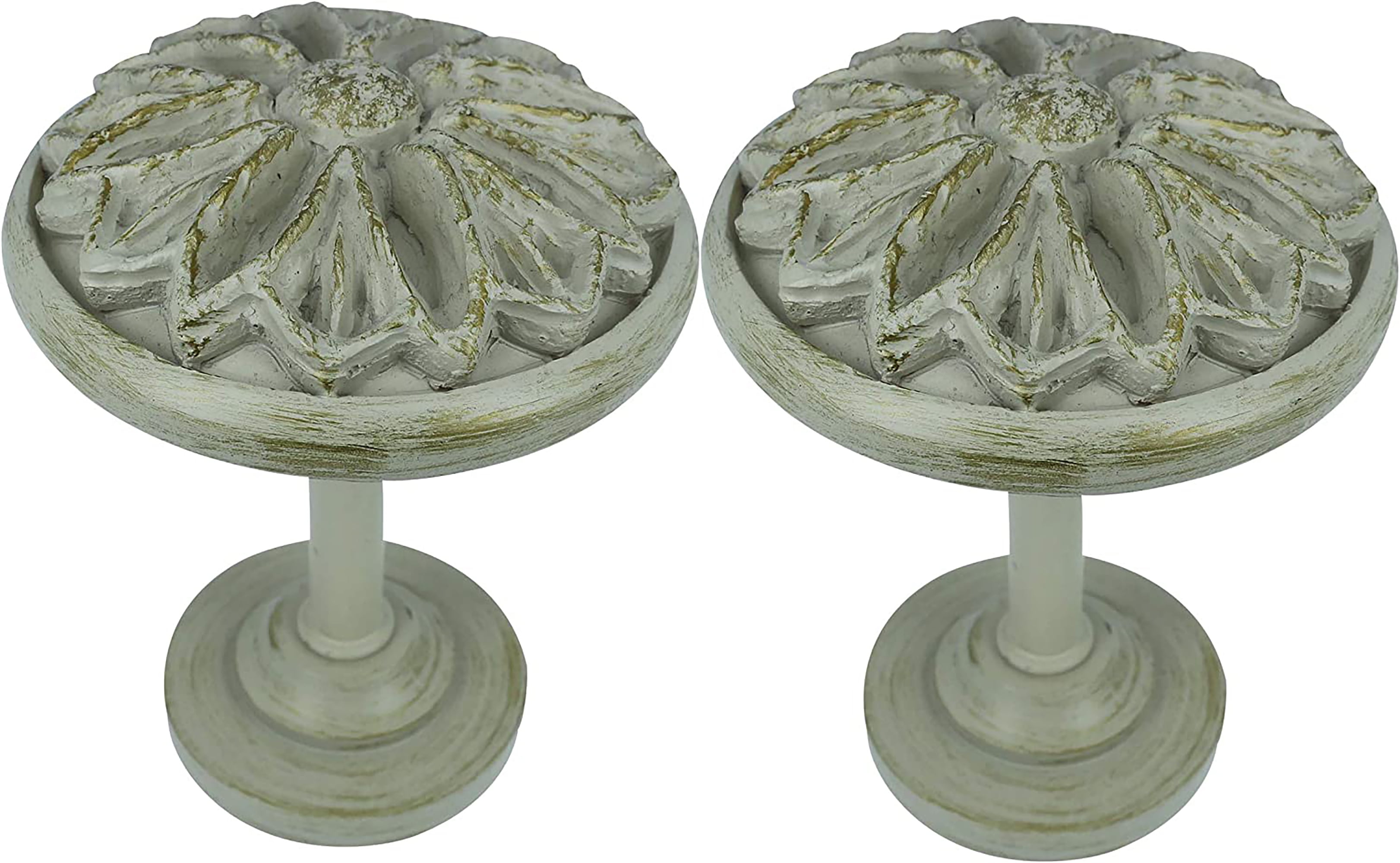 French White Metal and Resin Curtain Holdbacks Set