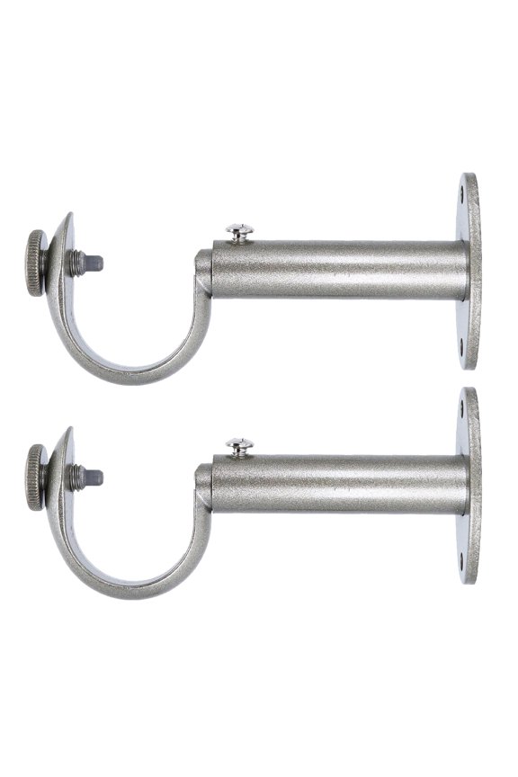 Set of 2 Pewter Zinc Curtain Drapery Rod Bracket for 1 1/4" Rod, Adjustable