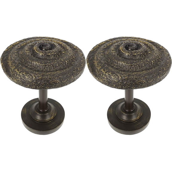 MERIVILLE Set of 2 Swirl Window Drapery Medallion Holdbacks, Curtain Tiebacks, Wall Hook, Tassel Holder, Bronze