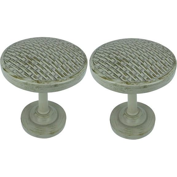 MERIVILLE Set of 2 Woven Window Drapery Medallion Holdbacks, Curtain Tiebacks, Wall Hook, Tassel Holder, French White
