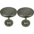 thumbnail image 1 of MERIVILLE Set of 2 Woven Window Drapery Medallion Holdbacks, Curtain Tiebacks, Wall Hook, Tassel Holder, Pewter, 1 of 4