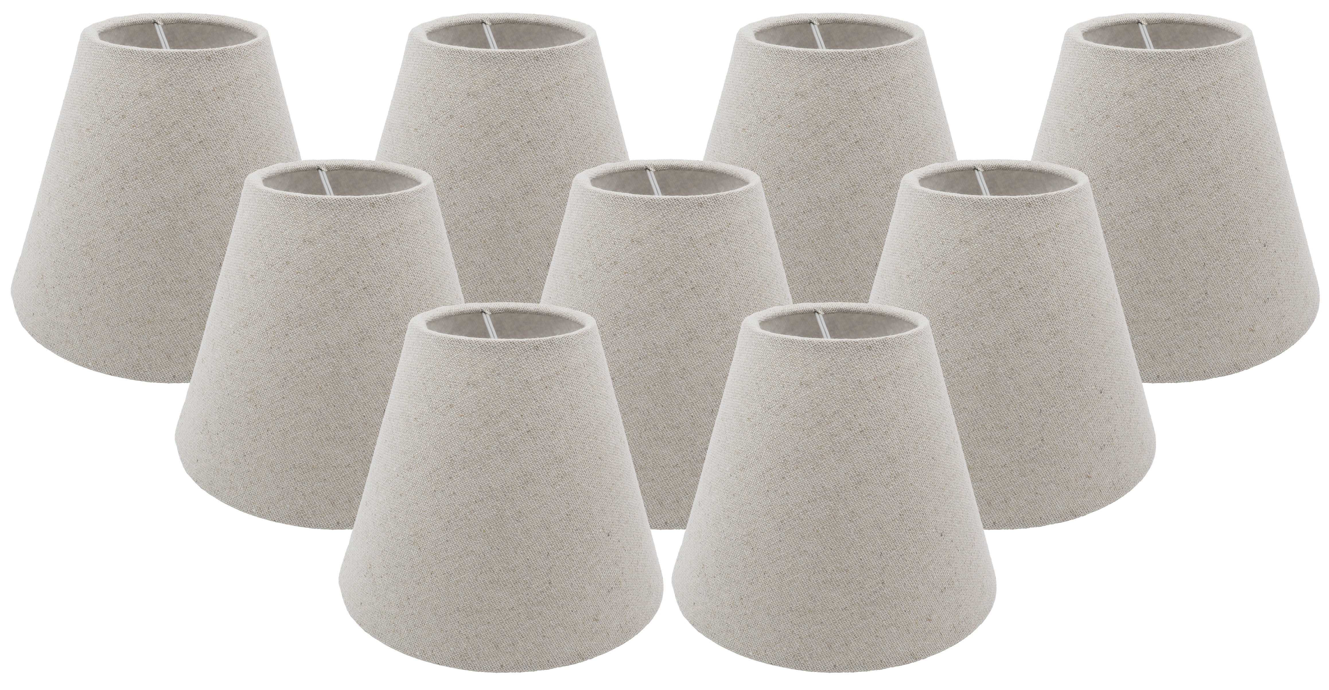 Set of 9 Natural Linen Chandelier Lamp Shades for Candelabra Bulbs