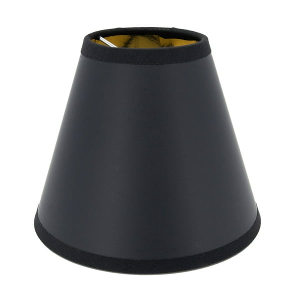 MERIVILLE Single Black Paper with Gold Liner Chandelier Lamp Shades, Designed for Candelabra Bulbs with Easy Clip-On Fitter, 3" X 6" X 5"