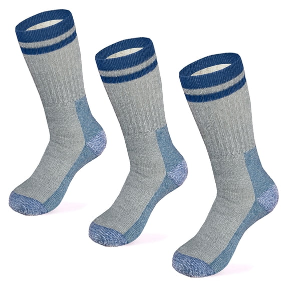 MERIWOOL Merino Wool Hiking Socks for Men and Women - 3 Pairs Midweight Cushioned - Warm n Breathable (Large, Cloud)