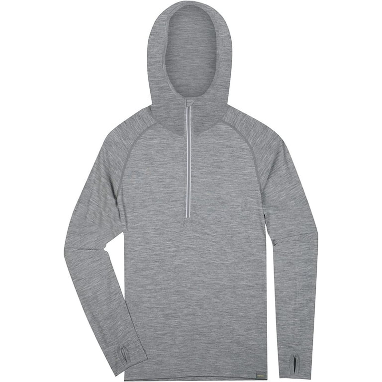 MERIWOOL Men's Base Layer Hoodie Lightweight Merino Wool Long