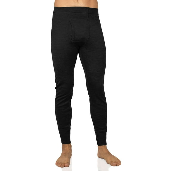 MERIWOOL Mens Base Layer 100% Merino Wool Thermal Pants Army Green