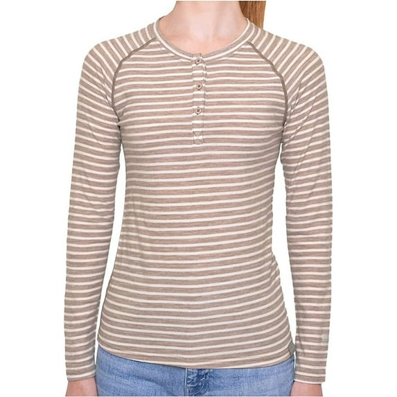 MERIWOOL Women's Base Layer Long Sleeve Henley - Lightweight Merino Wool Thermal