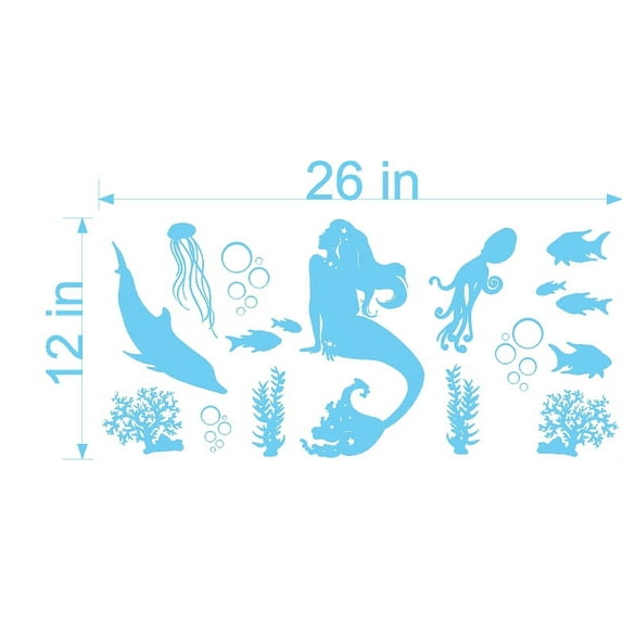 MERMAID VINYL WALL DECAL (YOU CHOOSE SIZE AND COLOR!)