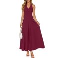 thumbnail image 1 of Merokeety Womens Summer Dresses Formal Halter Sleeveless Maxi Dress Wine xl, 1 of 4