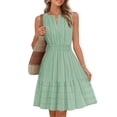 thumbnail image 1 of Merokeety Summer Dress for Women V Neck Flowy Vacation Mini Dress with Pockets Seagrass m, 1 of 4