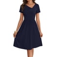 thumbnail image 1 of Merokeety Womens Summer Work Dresses Asymmetrical Casual Mini Dresses Navy l, 1 of 5