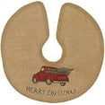 thumbnail image 1 of MERRY CHRISTMAS Red Pickup Truck Burlap Christmas Tree Skirt - 16" Diameter, 1 of 4