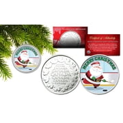 MERRY CHRISTMAS Santa Playing Hockey RCM Medallion Canada Coin XMAS Tree Capsule