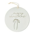 thumbnail image 1 of Stoneware Merry Christmas Hanging Decoration, White, 10", by My Texas House, 1 of 5