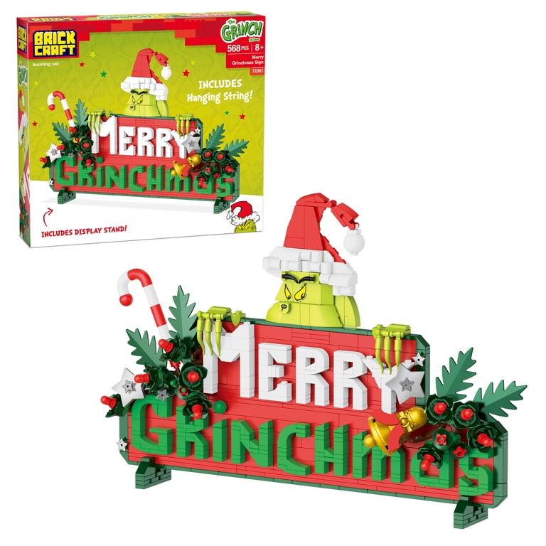 Brickcraft The Grinch Merry Grinchmas Sign Building Kit, 568-Piece