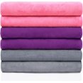 thumbnail image 1 of MERRY HOME Microfiber Bath Towel - 27' x 55' 6 Pack Bath Towel Sets Ultra Soft & Absorbent, Quick Dry for Pool, Spa & Gym, 1 of 12