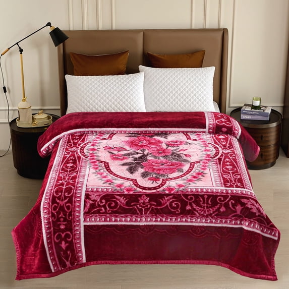 MERRY HOME Queen Fleece Bed Blanket For Winter, Polyester Soft Fleece Blanket&Throw, Korean Style, 77"x87"