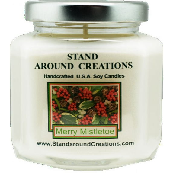 MERRY MISTLETOE HEX 6-OZ. ALL NATURAL SOY CANDLE