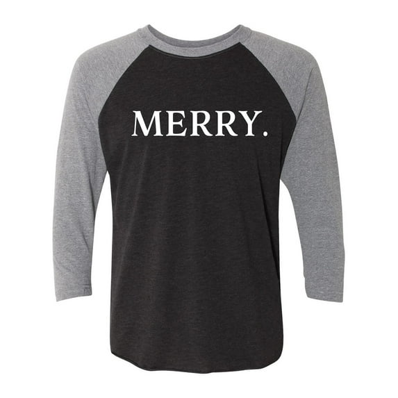 MERRY Unisex 3/4 Sleeve Baseball Raglan Tee