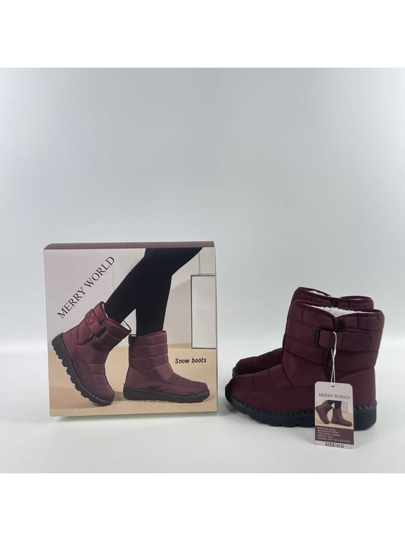 Snow boots,Snow Boots Womens Winter Ankle Boots Ladies Warm Fur Lined Booties Thickening Shoes Zip Flat Sneakers Outdoor Booties