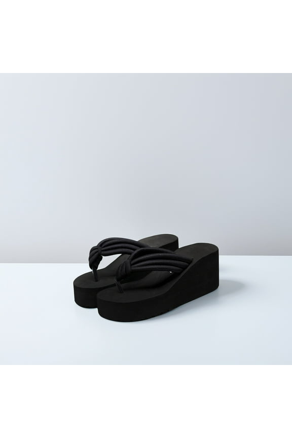 1 Pair Slope Slippers for Women Black EVA with Arch Support and Slip-resistant Outsole