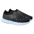 thumbnail image 1 of MERRYHAPY Women Rhinestone Shoes Black Mesh Round Toe Comfortable Party and Casual Occasion Footwear Pair, 1 of 8