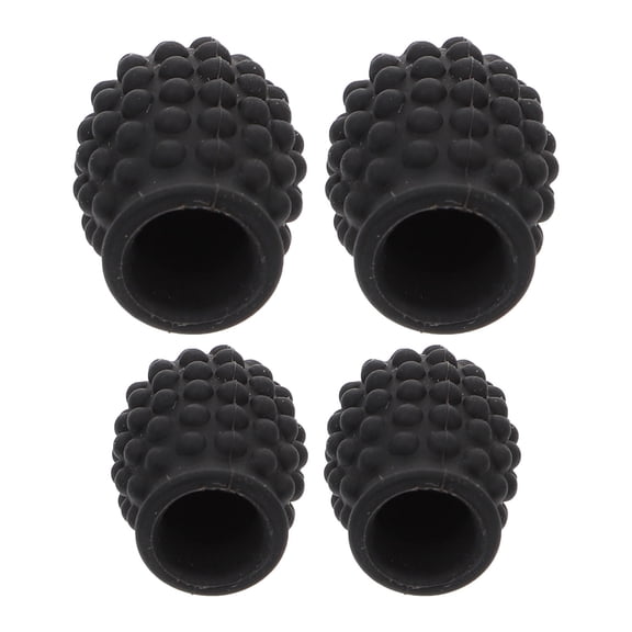 MERRYHAPY 1Set Black Silicone Drumstick Caps Silent Tips Protective Covers Elastic Drum Supplies