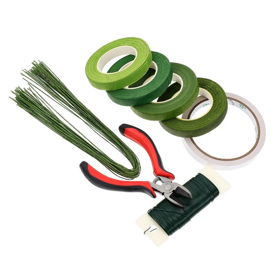 MERRYHAPY Artificial Floral Stem Wire with Green Iron Stem, Craft Supplies for Flower Arrangements, 1 Set