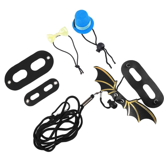 MERRYHAPY 1Set Adjustable Blue Leash and Hat Bowtie for Lizard Reptile Outdoor Use