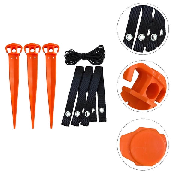 MERRYHAPY 1Set Outdoor Tree Staking Kit Orange for Garden Saplings Plant Support Anchor