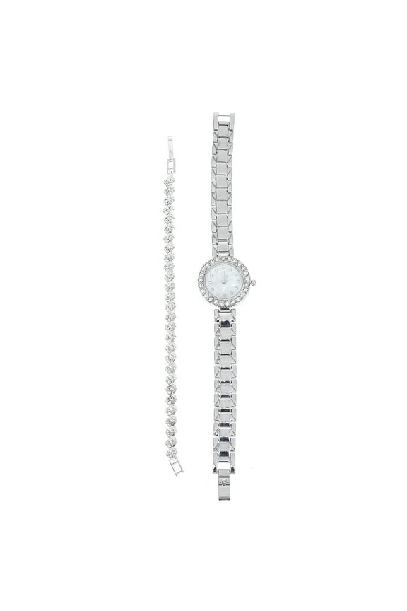 Elegant Alloy Bracelet Watch Set for Women, Stylish Timepiece for Parties and Everyday Wear