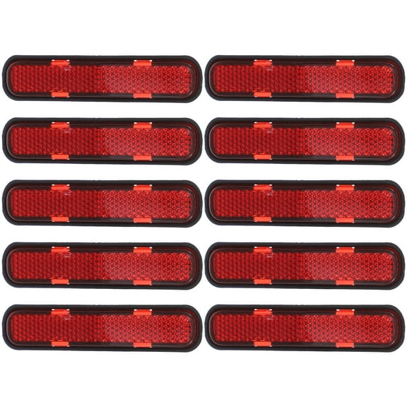 MERRYHAPY 10-Pack Red Reflectors for Motorcycle Trailers and Driveways, PP Material for Enhanced Car Safety
