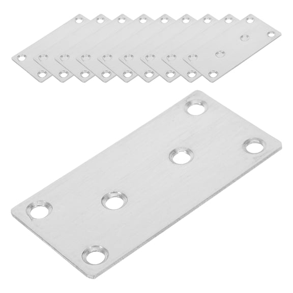 MERRYHAPY 10Pcs Metal Flat Straight Brace Brackets with High Load Capacity for Wood Support