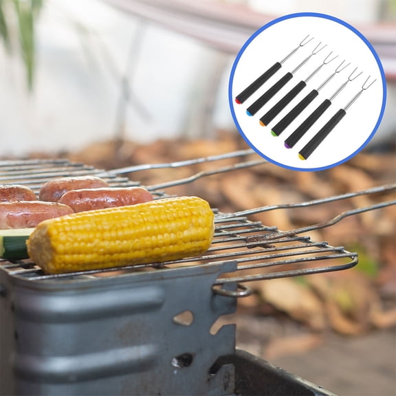 MERRYHAPY 10-Piece Stainless Steel Meat Roasting Fork Set for Outdoor Grilling and BBQ Simple Design