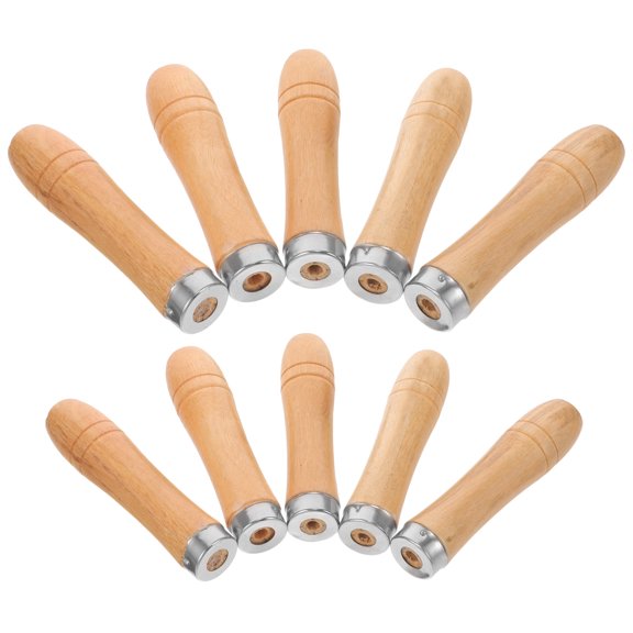 MERRYHAPY Portable Multipurpose Wooden File Grip Set, Metal Handles, for Home and Office Use