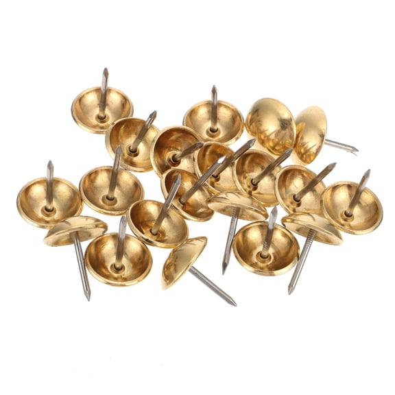 MERRYHAPY 100Pcs Decorative Brass Nails Golden Upholstery Furniture Nails for Sofa and Chair