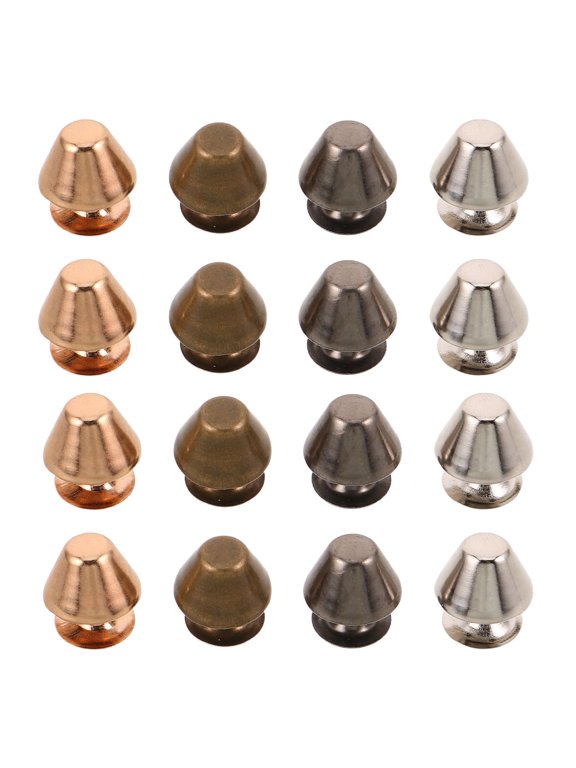 100pcs Punk Metal Rivets for Handbags and Clothing, Flat Head Spike