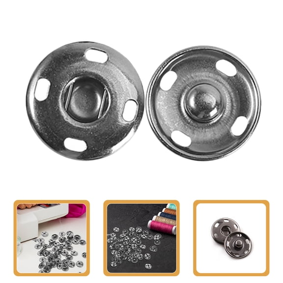 MERRYHAPY Dark Grey Copper Metal Button Fasteners Rust Resistant for Sewing Garments Crafts and Projects
