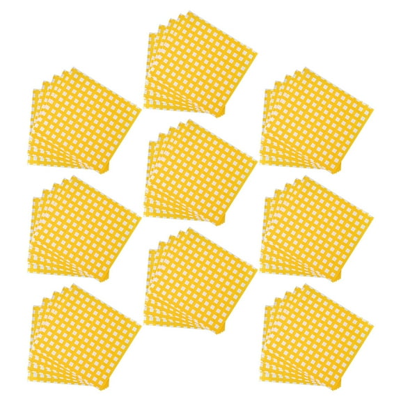 MERRYHAPY 100pcs Patterned Baking Paper Sandwich Wraps Yellow Oil Absorbing Sheets for Home Kitchen Use